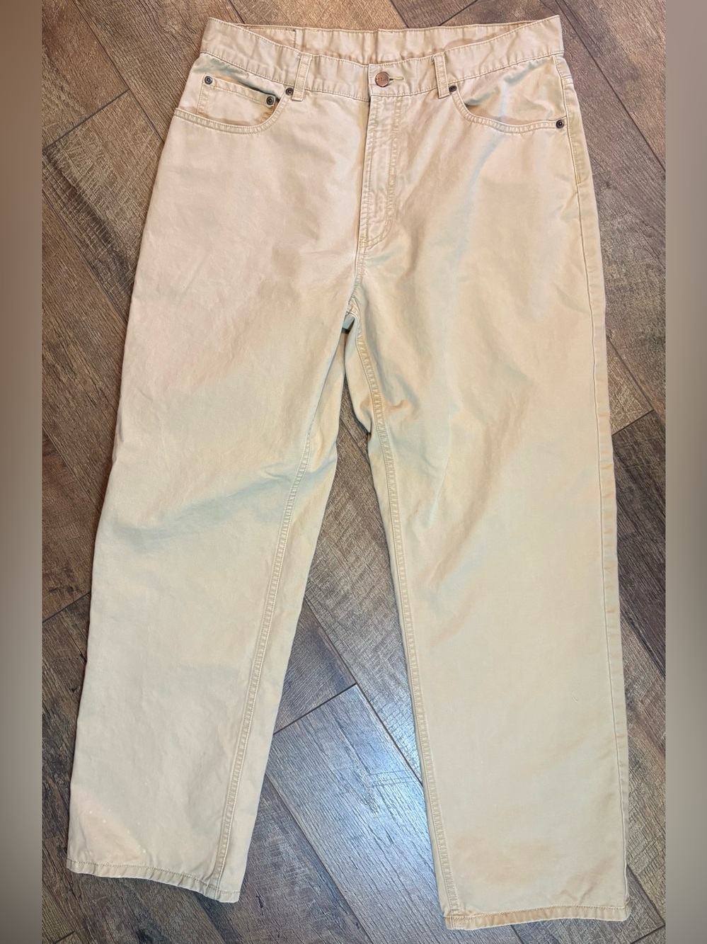 L.L.Bean Men’s Khaki Cotton Straight Leg Pants 35x32